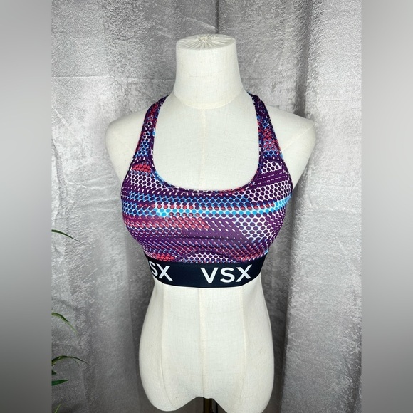 Victoria’s Secret The Player Multi Polka Dot Print Sports Bra Sz S - Picture 1 of 8